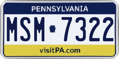 PA license plate MSM7322