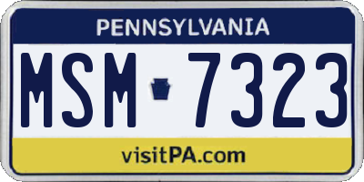 PA license plate MSM7323