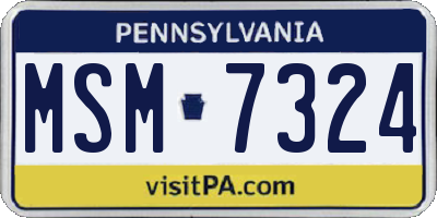 PA license plate MSM7324