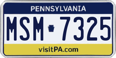 PA license plate MSM7325