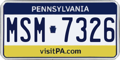 PA license plate MSM7326