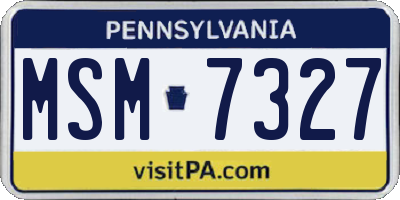 PA license plate MSM7327