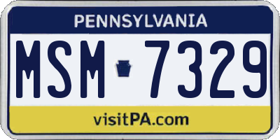 PA license plate MSM7329
