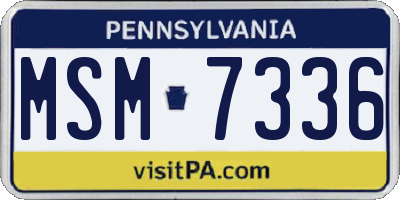 PA license plate MSM7336