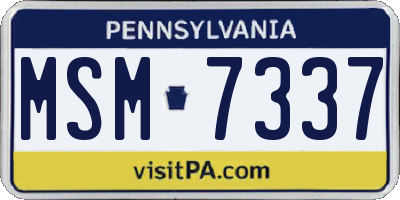PA license plate MSM7337