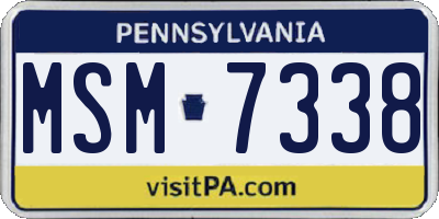 PA license plate MSM7338