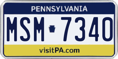 PA license plate MSM7340