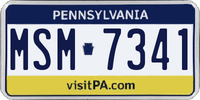 PA license plate MSM7341