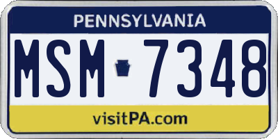 PA license plate MSM7348
