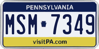 PA license plate MSM7349