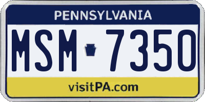 PA license plate MSM7350