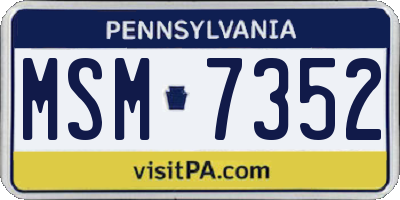 PA license plate MSM7352