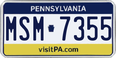 PA license plate MSM7355