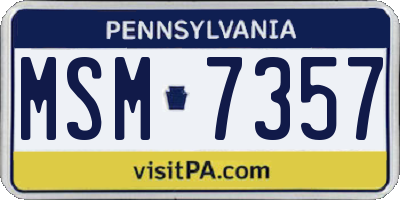 PA license plate MSM7357