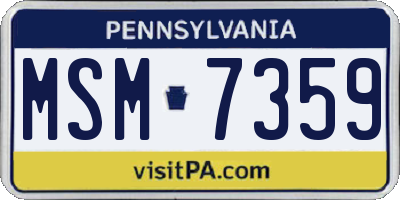 PA license plate MSM7359