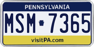 PA license plate MSM7365