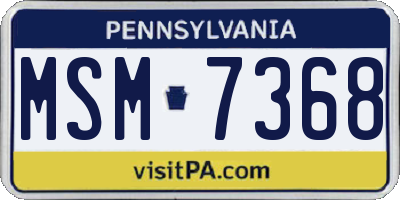 PA license plate MSM7368