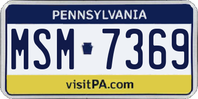 PA license plate MSM7369