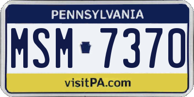PA license plate MSM7370