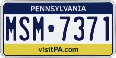 PA license plate MSM7371