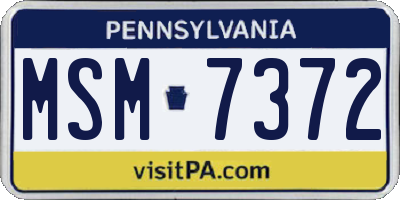 PA license plate MSM7372