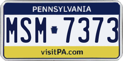 PA license plate MSM7373
