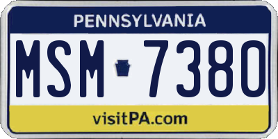PA license plate MSM7380