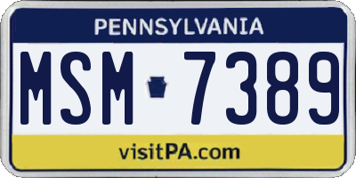 PA license plate MSM7389