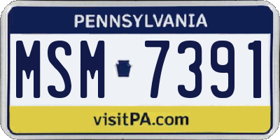 PA license plate MSM7391