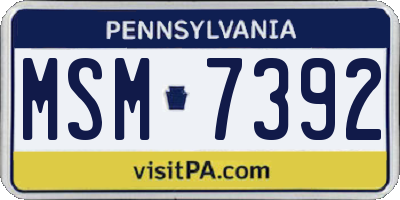 PA license plate MSM7392