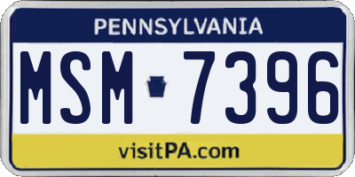 PA license plate MSM7396
