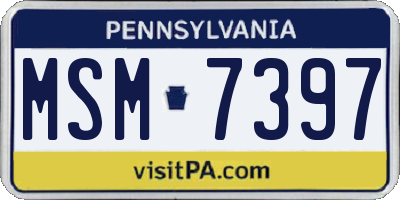 PA license plate MSM7397