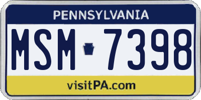 PA license plate MSM7398
