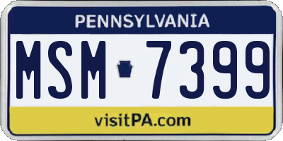PA license plate MSM7399