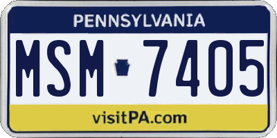 PA license plate MSM7405