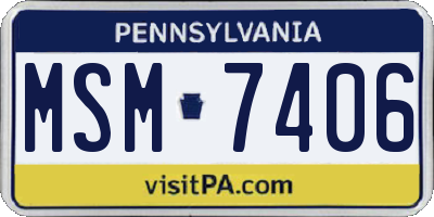 PA license plate MSM7406