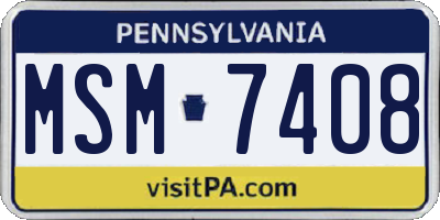 PA license plate MSM7408