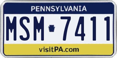 PA license plate MSM7411