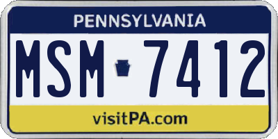 PA license plate MSM7412