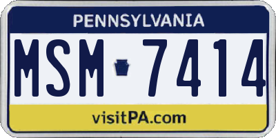 PA license plate MSM7414