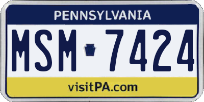 PA license plate MSM7424