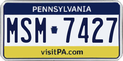 PA license plate MSM7427