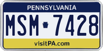 PA license plate MSM7428