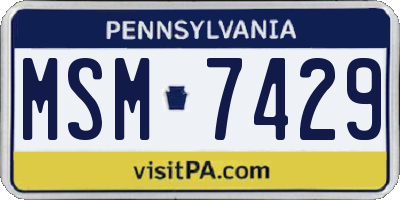 PA license plate MSM7429