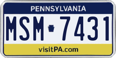 PA license plate MSM7431