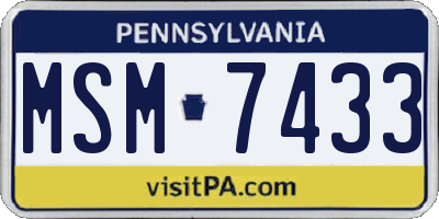 PA license plate MSM7433