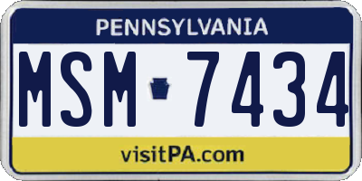 PA license plate MSM7434