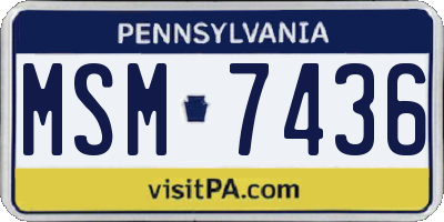 PA license plate MSM7436