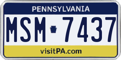 PA license plate MSM7437