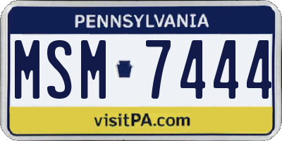 PA license plate MSM7444